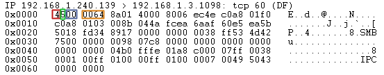 captura hexadecimal datos cabecera ip windump tcpdump